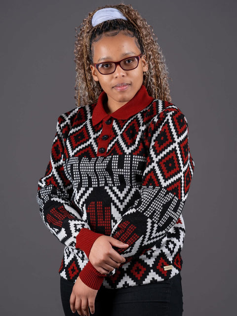 Konkhe 14 Knitted Unisex long-sleeve golfers “Ububomvu” – The Maroon One