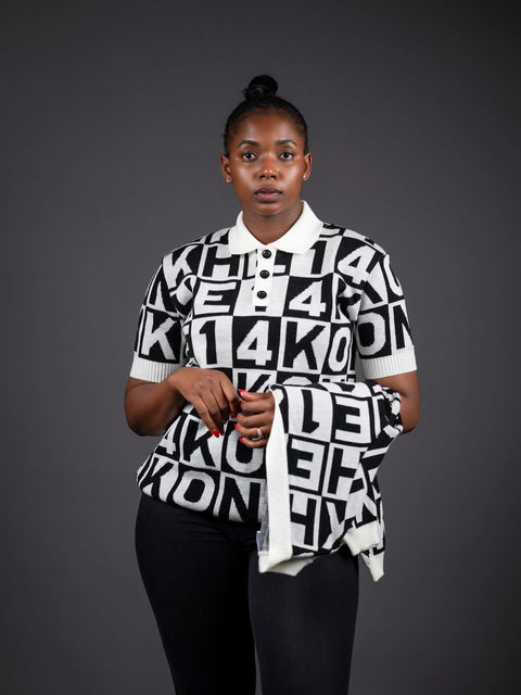 Konkhe 14White & Black Word Puzzle Unisex T-shirt Golfers