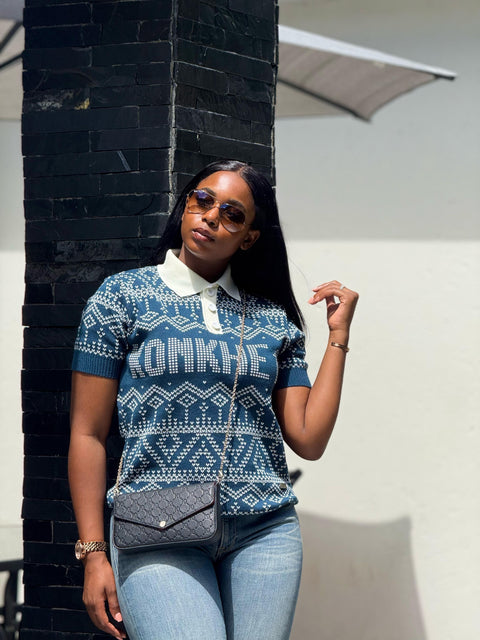 Konkhe 14 Knitted Unisex Premium Airforce Blue Golfers