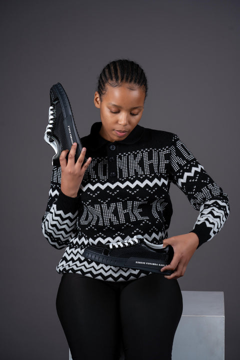 Konkhe 14 unisex Net Mesh Sneakers- Black on Black