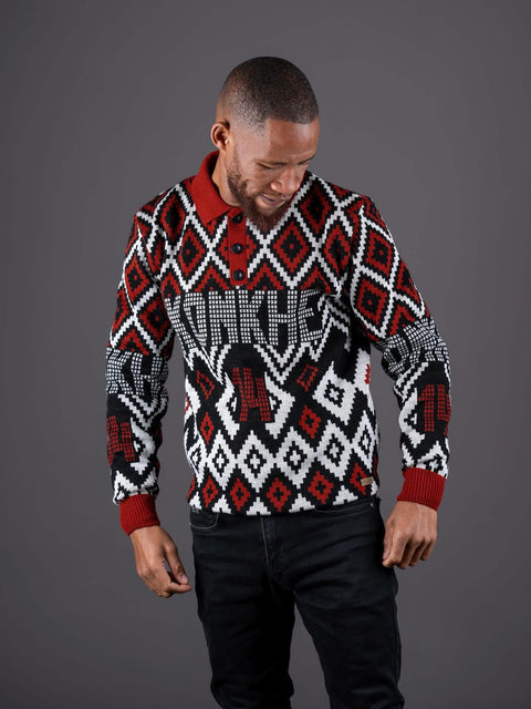 Konkhe 14 Knitted Unisex long-sleeve golfers “Ububomvu” – The Maroon One