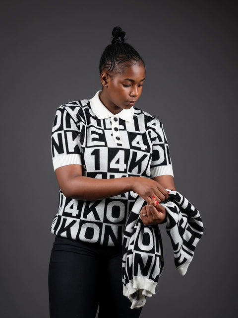 Konkhe 14White & Black Word Puzzle Unisex T-shirt Golfers