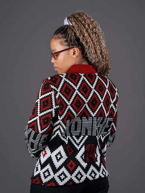 Konkhe 14 Knitted Unisex long-sleeve golfers “Ububomvu” – The Maroon One