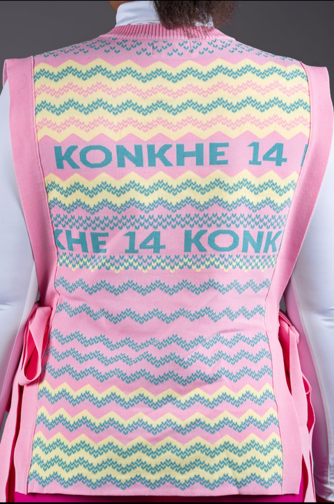 Konkhe 14 Pink Bib Vest Knitted