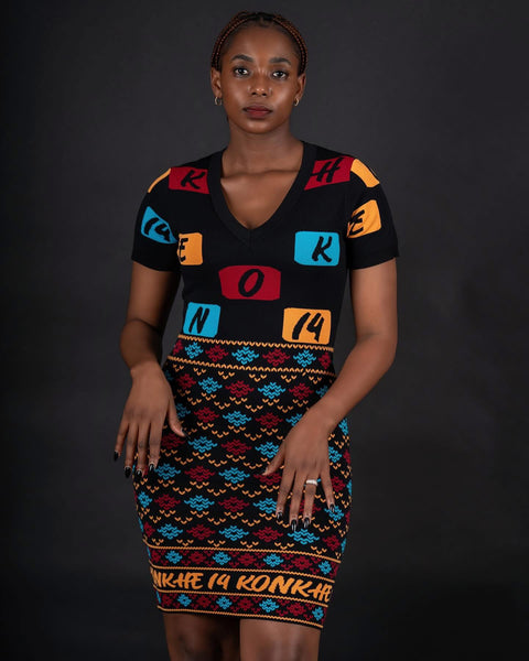 Konkhe 14 Premium v-neck knit Dress