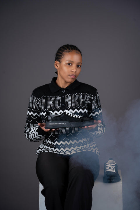 Konkhe 14 unisex Net Mesh Sneakers- Black on Black