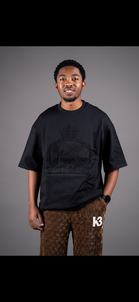 Konkhe Heavyweight Classic Unisex Oversized T-Shirts- The Black Crown