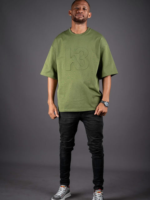 K3 3D printed unisex oversized - Military Green T-shirts