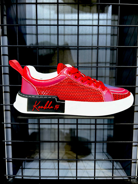 Konkhe 14 unisex Red Mesh Sneakers