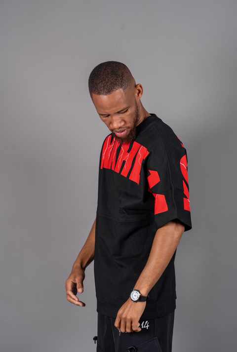 Black/Red konkhe 14 Branded oversized Unisex T-shirts