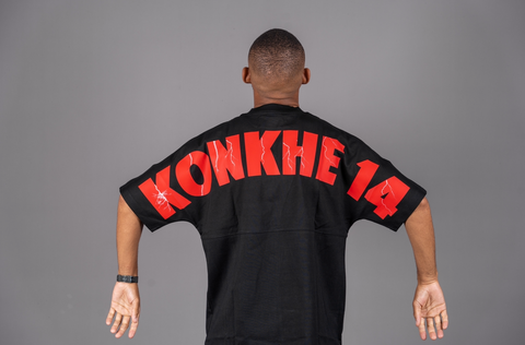 Black/Red konkhe 14 Branded oversized Unisex T-shirts