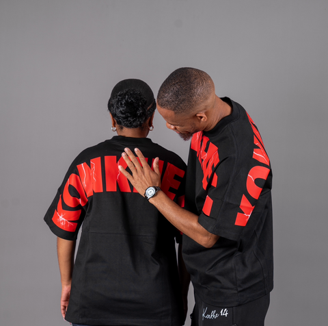 Black/Red konkhe 14 Branded oversized Unisex T-shirts