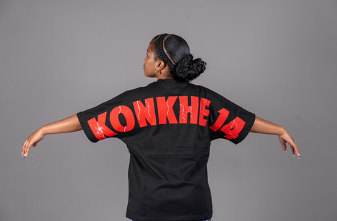 Black/Red konkhe 14 Branded oversized Unisex T-shirts