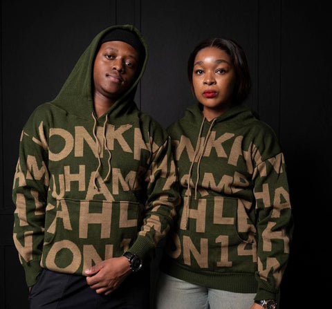 Konkhe Unisex knitted Olive Green Hoodie
