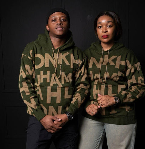 Konkhe Unisex knitted Olive Green Hoodie