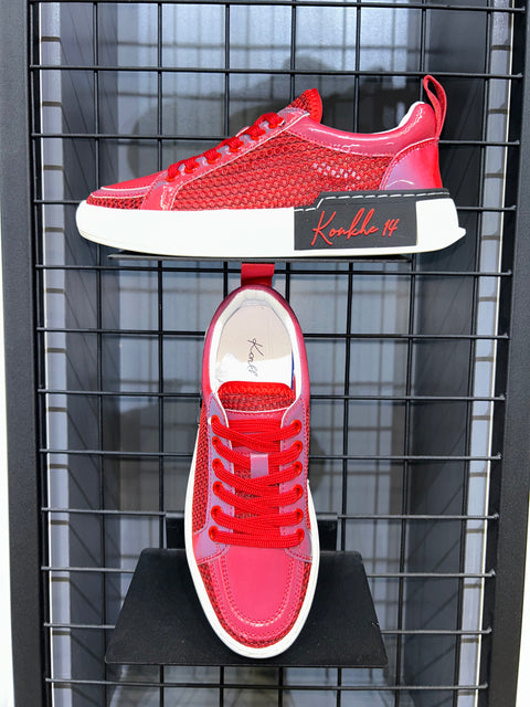 Konkhe 14 unisex Red Mesh Sneakers