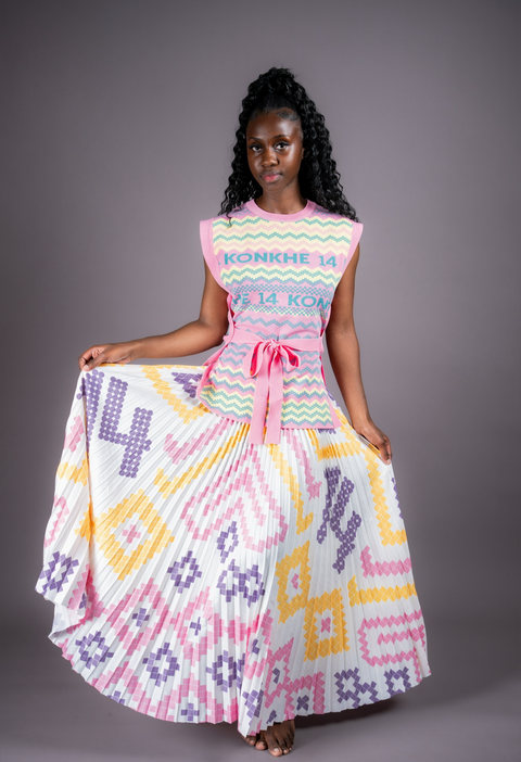 iNdlovukazi Konkhe 14 Colourful Pink Skirt