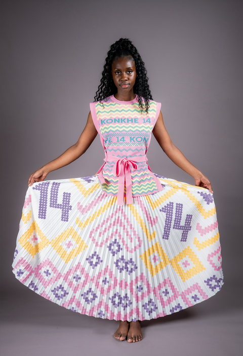iNdlovukazi Konkhe 14 Colourful Pink Skirt