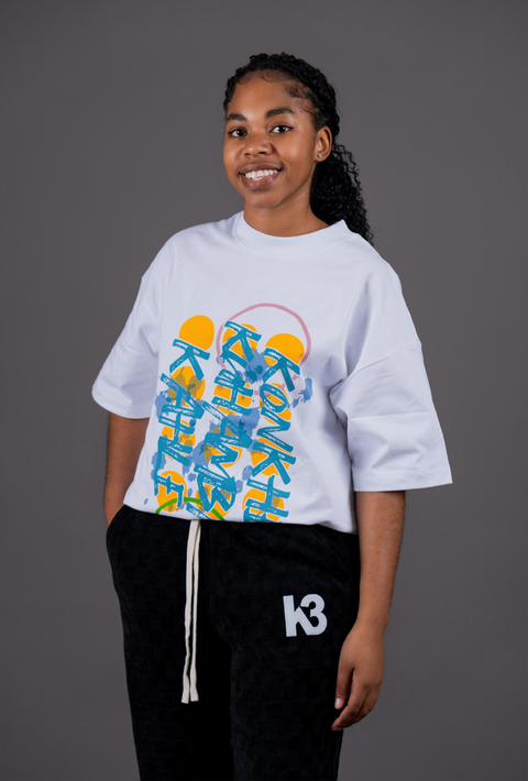 White Coloured Unisex Oversized T-shirts
