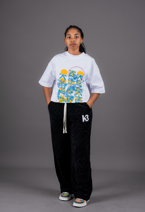 White Coloured Unisex Oversized T-shirts