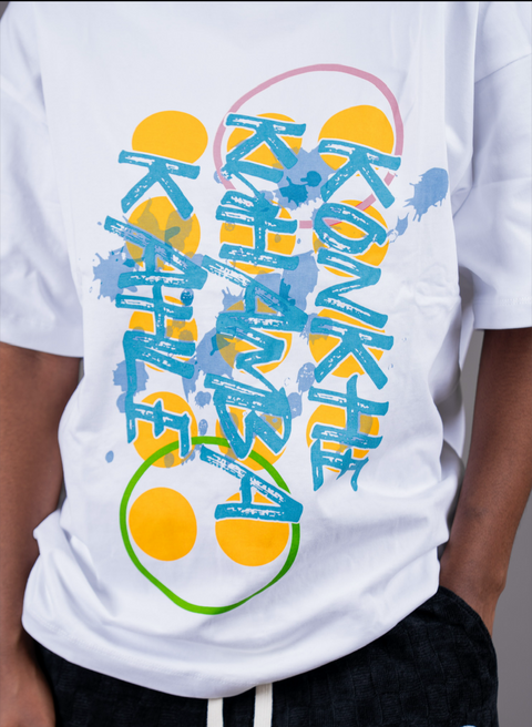 White Coloured Unisex Oversized T-shirts