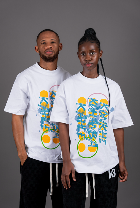 White Coloured Unisex Oversized T-shirts