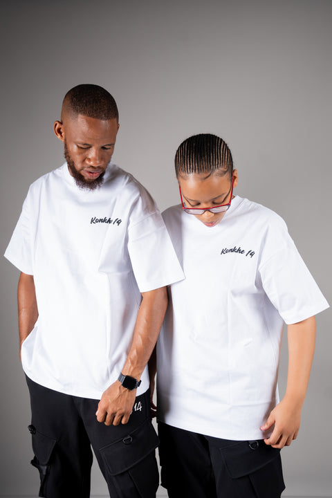 Konkhe 14 All White  Branded unisex Oversized T-shirts
