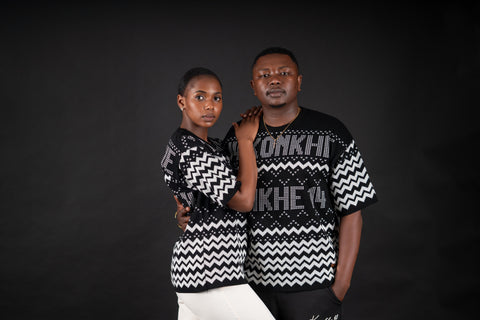 Konkhe 14 Knitted B/W Unisex oversized T-shirts