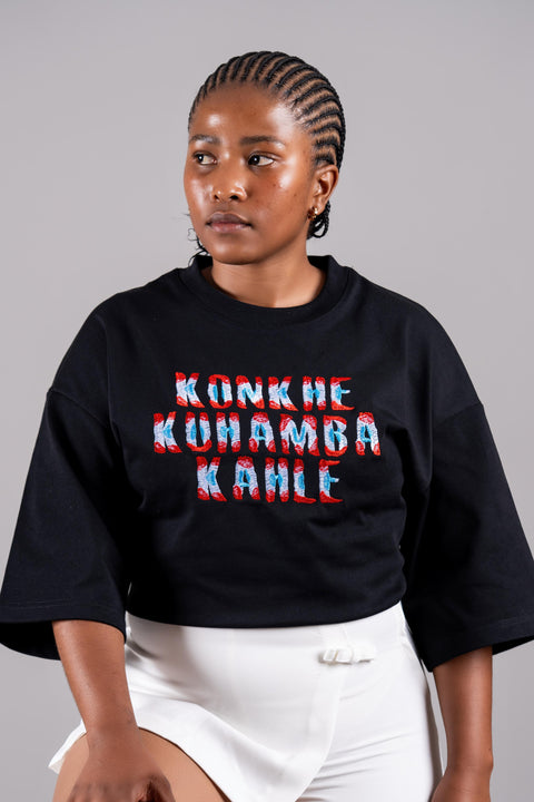 Konkhe 14 Embroidered Declaration Oversized T-Shirt