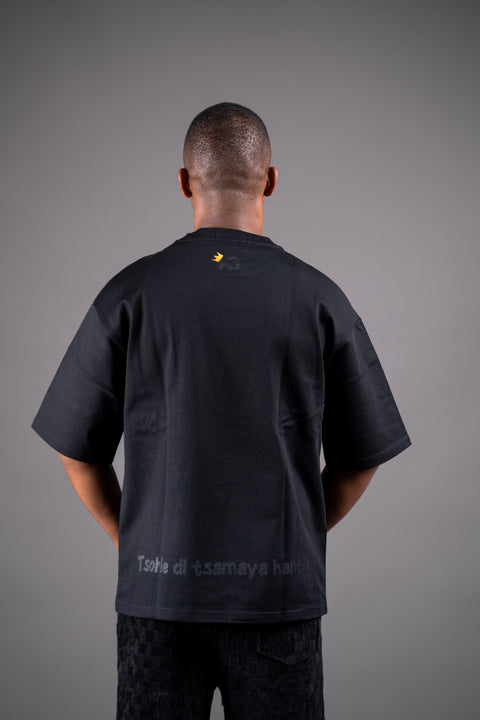 Konkhe Black Mokorotlo Oversized Unisex T-shirts