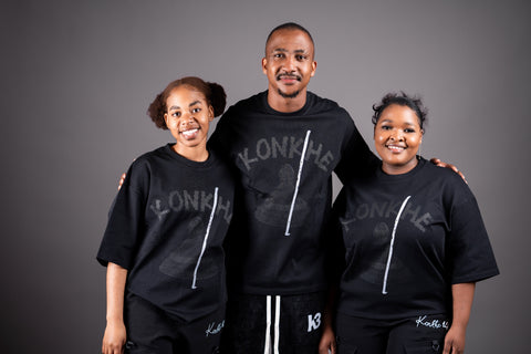Konkhe Black Mokorotlo Oversized Unisex T-shirts