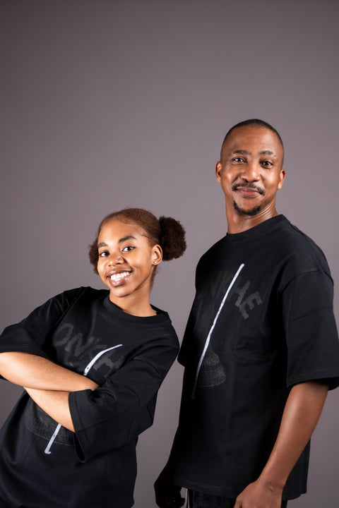 Konkhe Black Mokorotlo Oversized Unisex T-shirts
