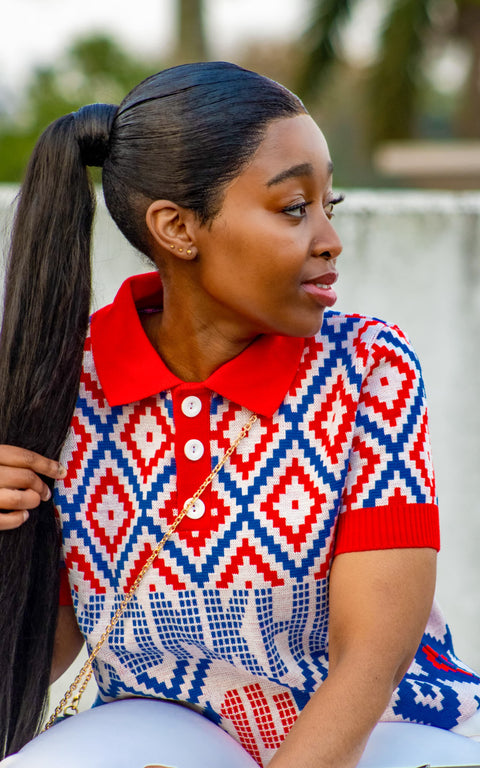 Konkhe 14 knitted Unisex Golfer T-shirt “Umcebo wase Mzansi”