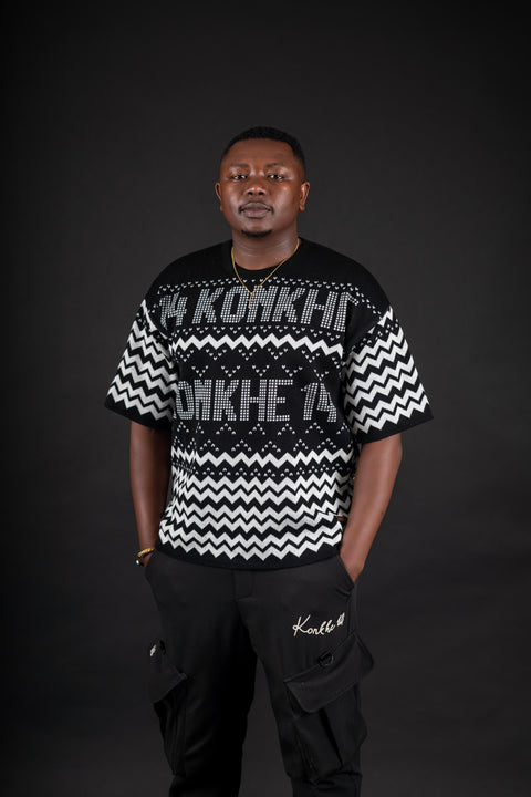 Konkhe 14 Knitted B/W Unisex oversized T-shirts
