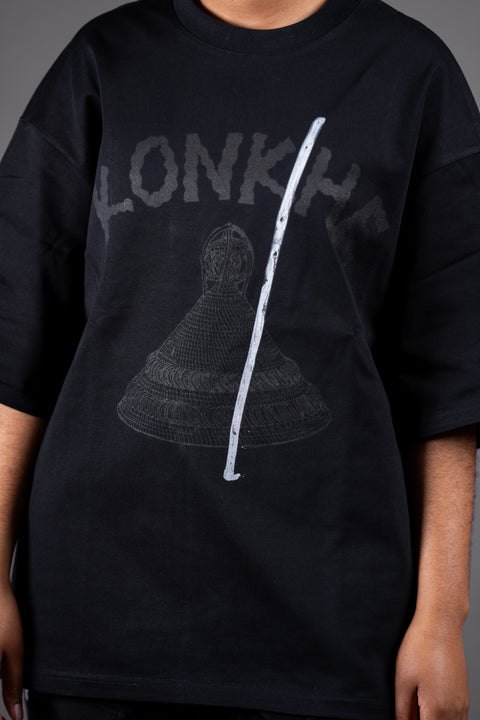 Konkhe Black Mokorotlo Oversized Unisex T-shirts