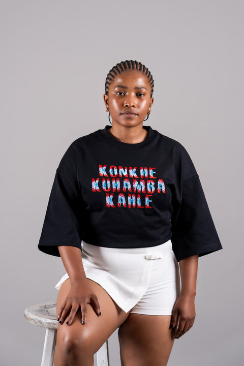 Konkhe 14 Embroidered Declaration Oversized T-Shirt