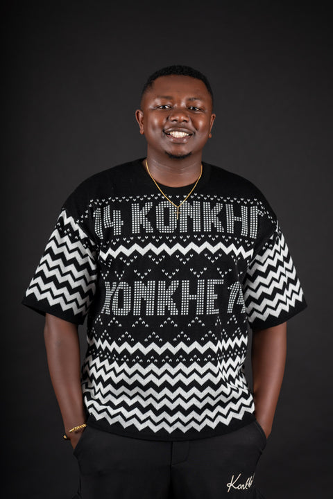 Konkhe 14 Knitted B/W Unisex oversized T-shirts